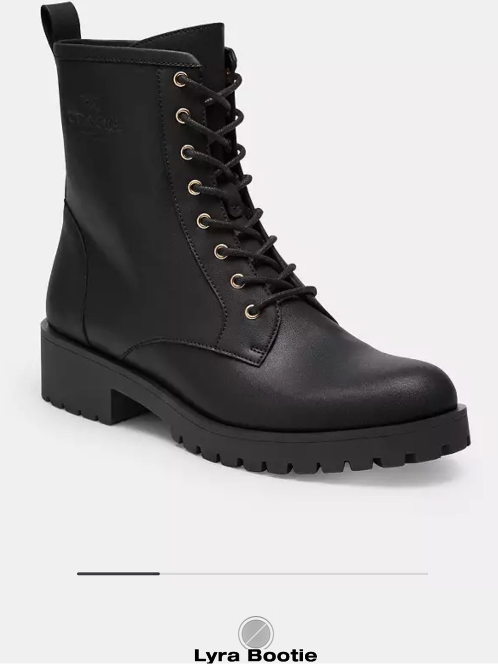 Coach Lyra Combat Boots with Side Zipper